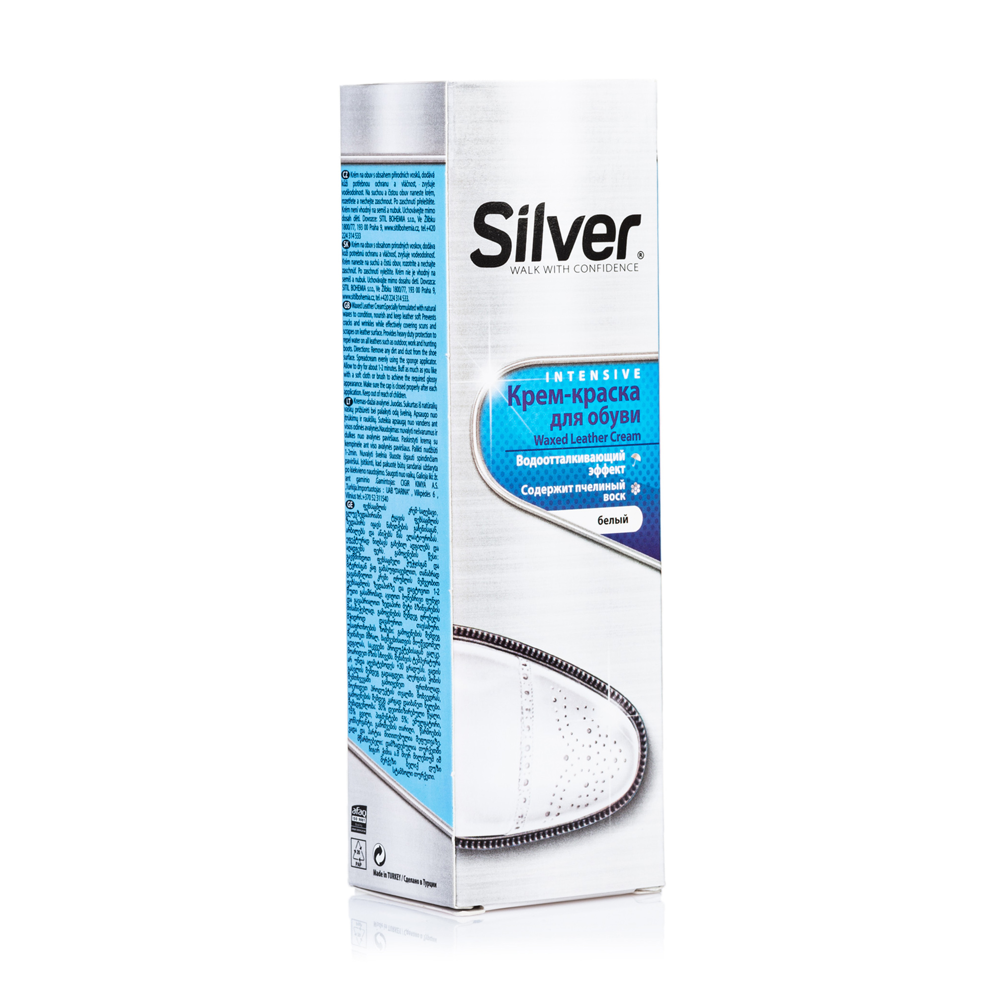 Крем-фарба для взуття Silver біла, 75 мл
